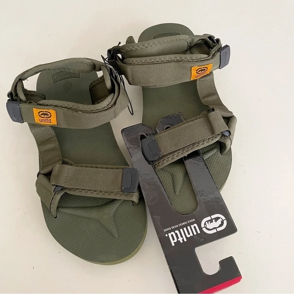 Ecko unlimited Fabric Sport Adjustable Strap Sandals Green Men’s Size 10 New